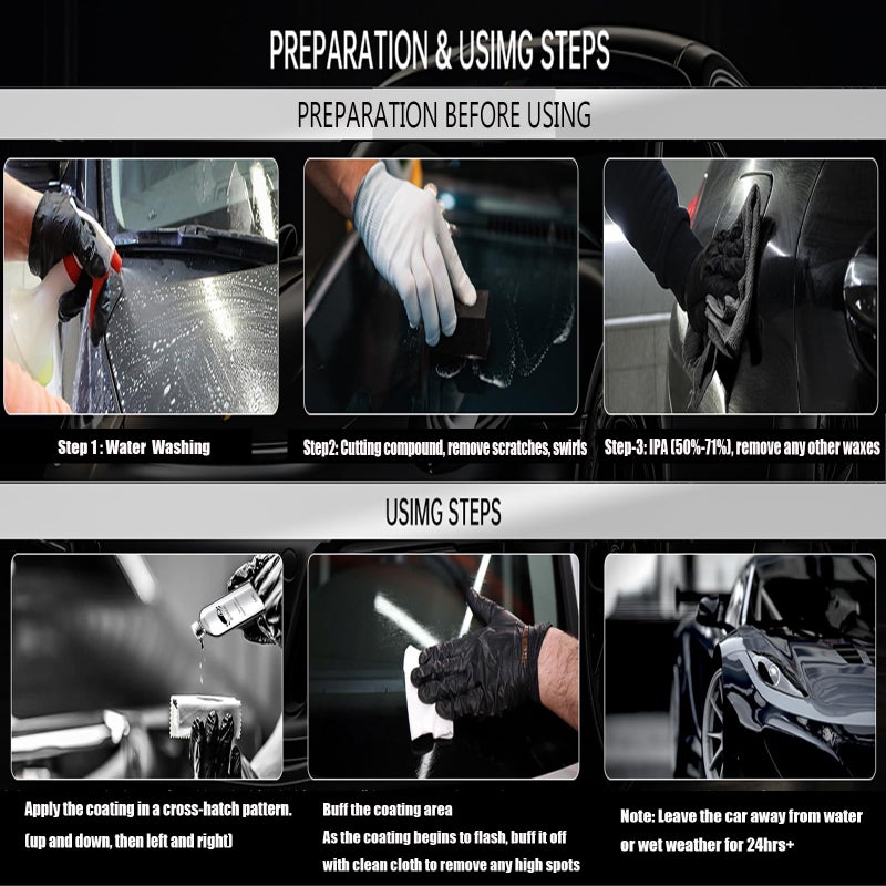Autokcan 10H Nano Ceramic Coating for Cars, 50ML High Gloss Anti-Scratch SiO2 Ceramic Car Coating Kit, Plastic, Glass, Wheel Polishing, Hydrophobic, Long Lasting Protection - Image 5